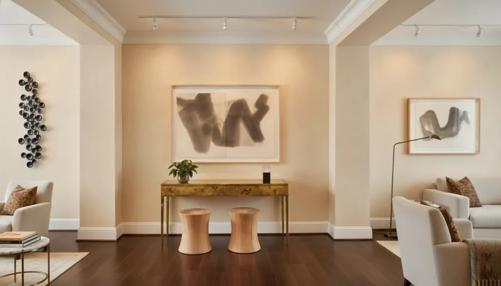 Curated private residence with artwork and museum-informed lighting