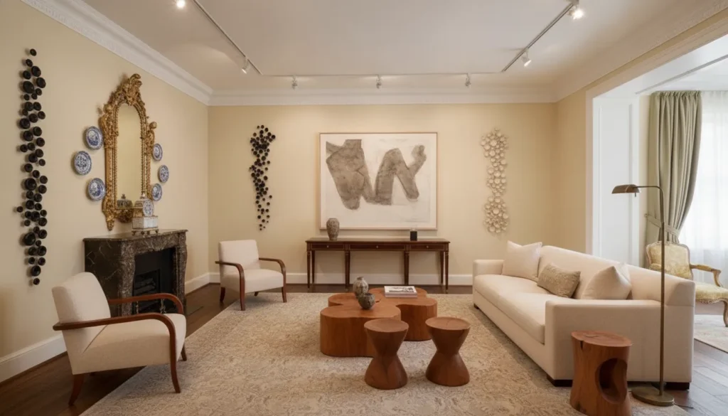 Private art collection anchoring a timeless New York luxury interior