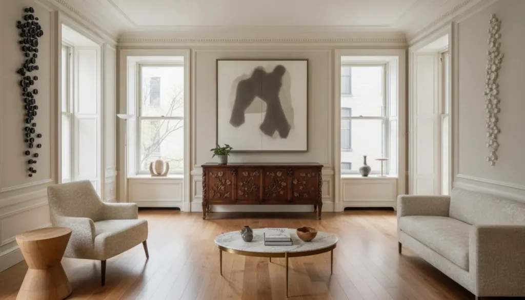 Art-led bespoke interior design philosophy in a refined New York residence