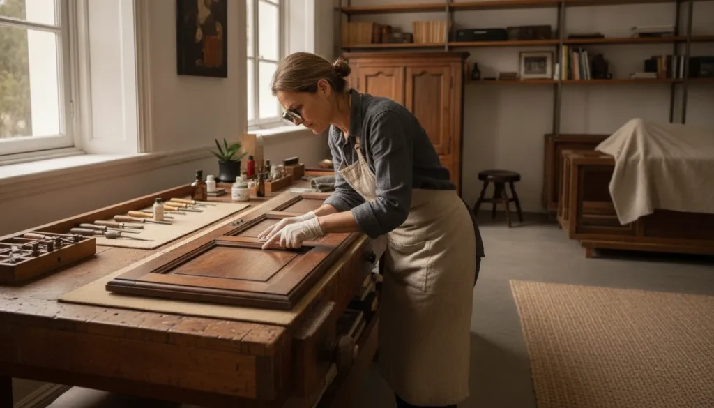What is furniture restoration in a refined antique furniture studio